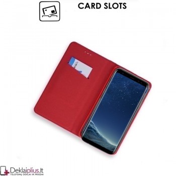 Telone smart magnet atverčiamas dėklas - raudonas (telefonams Samsung S8)